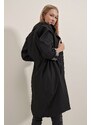 Bigdart 5808 Tie Waist Trench Coat - Black