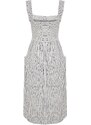 Trendyol Ecru Buttoned Midi Woven Linen Look Dress