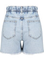 Trendyol Light Blue Elastic Waist Denim Shorts & Bermuda