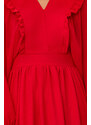 Trendyol Red Minimal Patterned Chiffon Lined Woven Dress