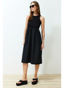 Trendyol Black Waist Opening Midi Woven 2 in 1 Dress