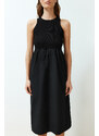 Trendyol Black Waist Opening Midi Woven 2 in 1 Dress