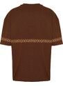 Trendyol Brown Oversize/Wide-Fit Embroidered 100% Cotton T-Shirt