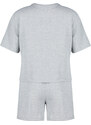 Trendyol Gray Cotton Pocket Detailed Knitted Pajamas Set