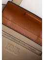 Kožená kabelka Karl Lagerfeld hnědá barva