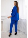 MladaModa Elegantní souprava saka a kalhot model 80172K královská modrá