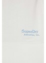 Bavlněná mikina Superdry dámská, béžová barva, hladká