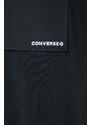 Bavlněné šaty Converse černá barva, mini, oversize