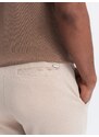 Ombre Clothing Béžové chinos kalhoty V2 PACP-0168