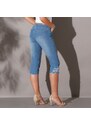 Blancheporte 3/4 džíny s výšivkou sepraná modrá 36