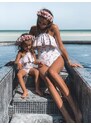 Baby Powder Handmade Jednodílné plavky s volánkem pro holčičku 74 bílá