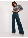 Fashionhunters Tmavě šedý dámský oversize svetr s kulatým výstřihem
