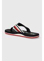 Žabky Tommy Hilfiger MASSAGE FOOTBED OLY BEACH SANDAL pánské, tmavomodrá barva, FM0FM05025