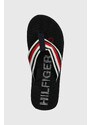 Žabky Tommy Hilfiger MASSAGE FOOTBED OLY BEACH SANDAL pánské, tmavomodrá barva, FM0FM05025