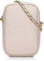Kožená mini kabelka s monogramem Wittchen, světle béžová, přírodní kůže