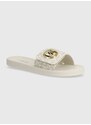 Pantofle MICHAEL Michael Kors MK Charm Slide dámské, béžová barva, 40R4MKFA1B