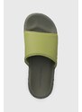 Pantofle Calvin Klein Jeans CHUNKY COMF SLIDE MINIMAL RAW pánské, zelená barva, YM0YM00956