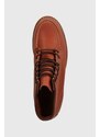 Kožené kotníkové boty Red Wing 6-Inch Moc Toe dámské, hnědá barva, na plochém podpatku, 3425