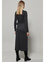 Cool & Sexy Women's Anthracite Double Breasted Maxi Dress