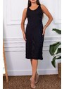 armonika Women's Black V-Neck Sleeveless Basic Dress