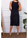 armonika Women's Black V-Neck Sleeveless Basic Dress