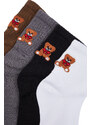 Trendyol 4-Pack Black-Multicolor Cotton Knitted Socks