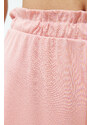 Trendyol Powder Paperbag Waist Detail Ribbed Knitted Pajamas Bottom