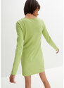 bonprix Úpletové šaty s rozparkem Zelená