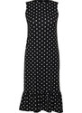 Trendyol Black Polka Dot Skirt Ruffled Ribbed Stretchy Knitted Midi Dress