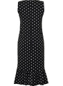 Trendyol Black Polka Dot Skirt Ruffled Ribbed Stretchy Knitted Midi Dress