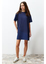 Trendyol Navy Color Block Woven Poplin Detail Mini Dress