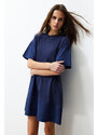 Trendyol Navy Color Block Woven Poplin Detail Mini Dress