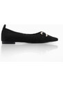 Marjin Women's Buckled Pointed Toe Knitwear Flats Lovren Black