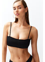 Trendyol Black Strapless Bikini Top