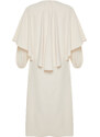 Trendyol Beige Cloak and Tie Detailed Satin Woven Dress