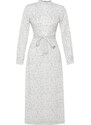 Trendyol White Textured Quality Polka Dot Lined Woven Dress