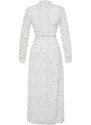 Trendyol White Textured Quality Polka Dot Lined Woven Dress