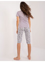 Fashionhunters Zaprášené fialové dámské pyžamo s kostkovanými kalhotami
