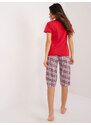Fashionhunters Červené dámské pyžamo s nápisy