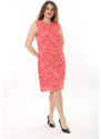 Şans Women's Plus Size Pomegranate Lined Lace Dress
