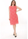Şans Women's Plus Size Pomegranate Lined Lace Dress