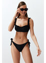 Trendyol Black Bralette Frilly Textured Regular Bikini Set