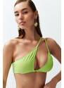 Trendyol Green One-Shoulder Cut Out/Windowed Bikini Top