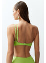 Trendyol Green One-Shoulder Cut Out/Windowed Bikini Top