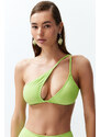 Trendyol Green One-Shoulder Cut Out/Windowed Bikini Top