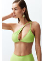 Trendyol Green One-Shoulder Cut Out/Windowed Bikini Top