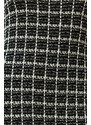 Trendyol Black Midi Knitwear Strap Plaid/Checked Dress