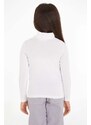 Dětské tričko s dlouhým rukávem Calvin Klein Jeans bílá barva, s golfem