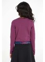 Dětské tričko s dlouhým rukávem Calvin Klein Jeans fialová barva