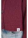 Dětský svetr Calvin Klein Jeans vínová barva, lehký